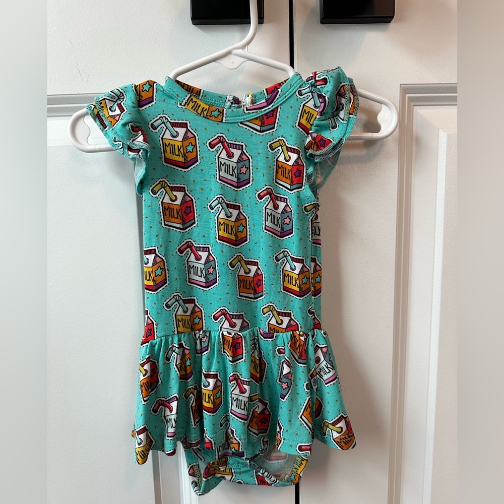 Little Bum Bums Ruffle Dress Pasteur Bedtime Milk (Size 3-6 Mo)